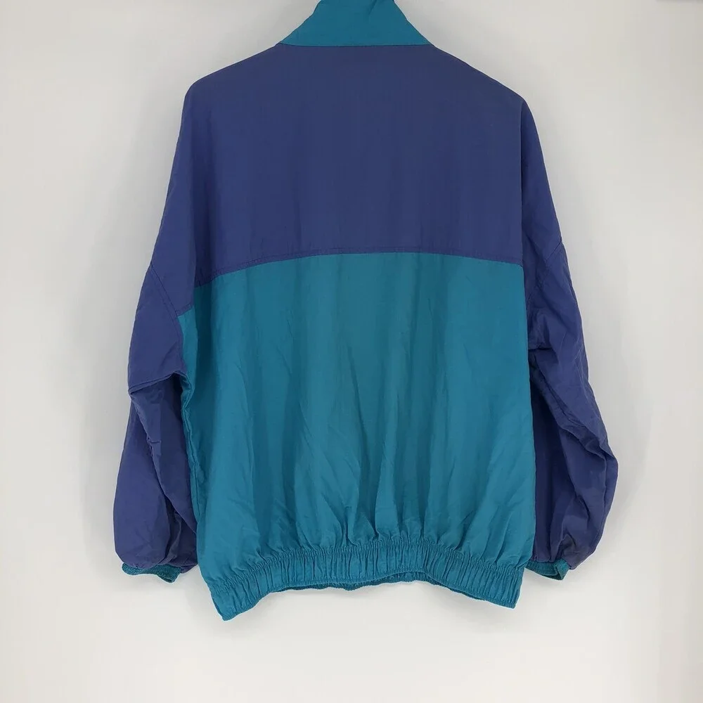 Vintage 80's Action Sport Teal & Purple Men's Anorak Windbreaker Jacket Size Med